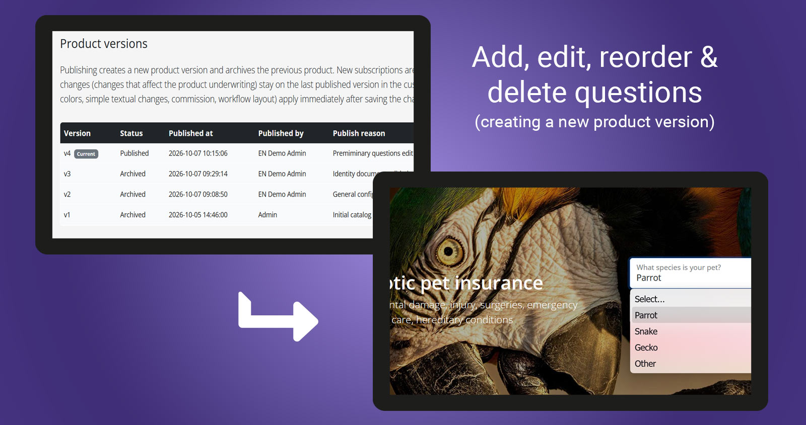 Edit, Review & Publish Insurance Product Changes